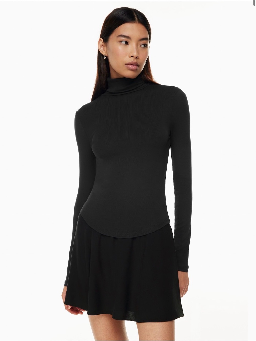 Aritzia Sunday Best Freshman Turtleneck Black ReRIB Top Size M